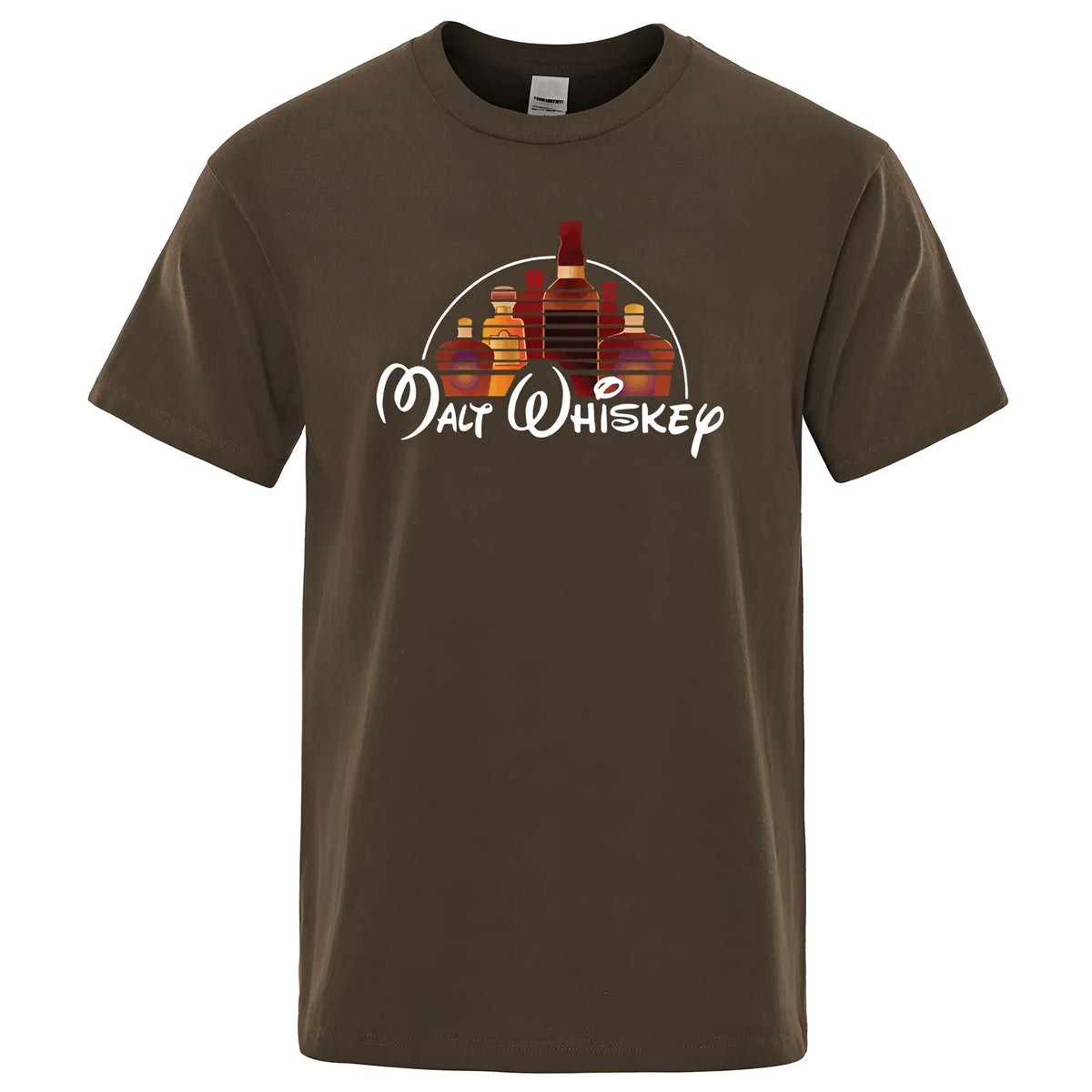 Men's short sleeve T-shirt with malt whiskey print in extra wide fit, available in six colours