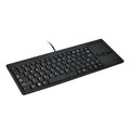 MC-818 ultra-thin wired USB keyboard with built-in touchpad, 82 keys, mute keys, hand rest, and built-in HUB in Black
