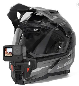 Black universal motorcycle helmet chin strap mount for GoPro and action cameras