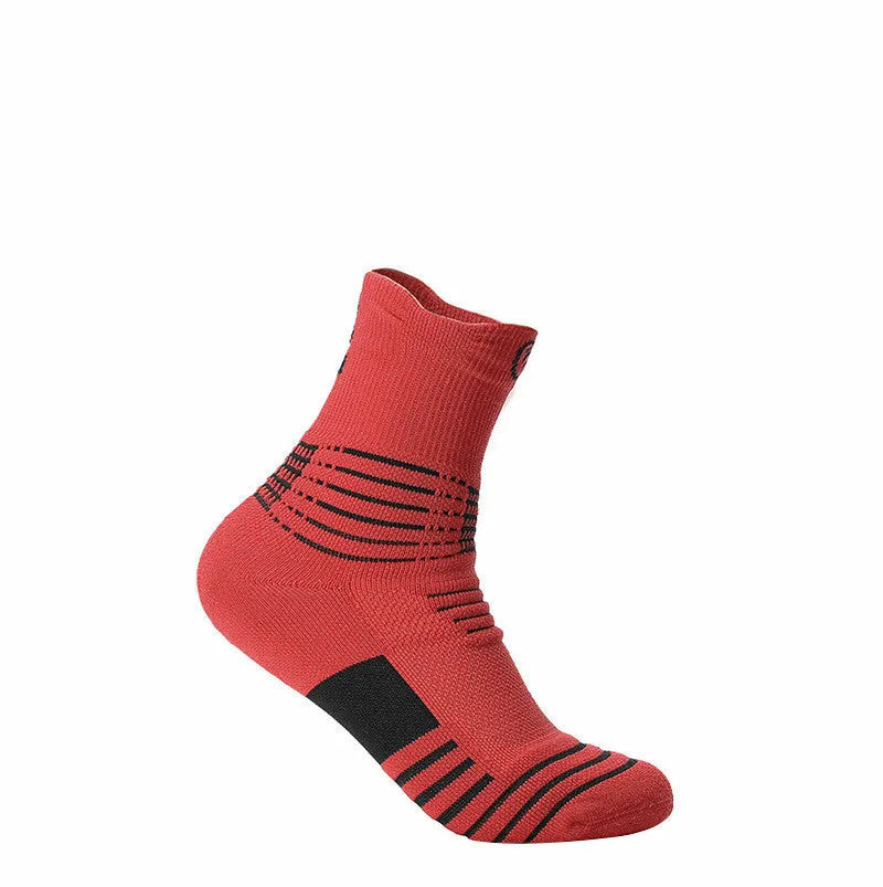 Men's Elite sports socks with thick towel bottom, low cut boat sock style in black