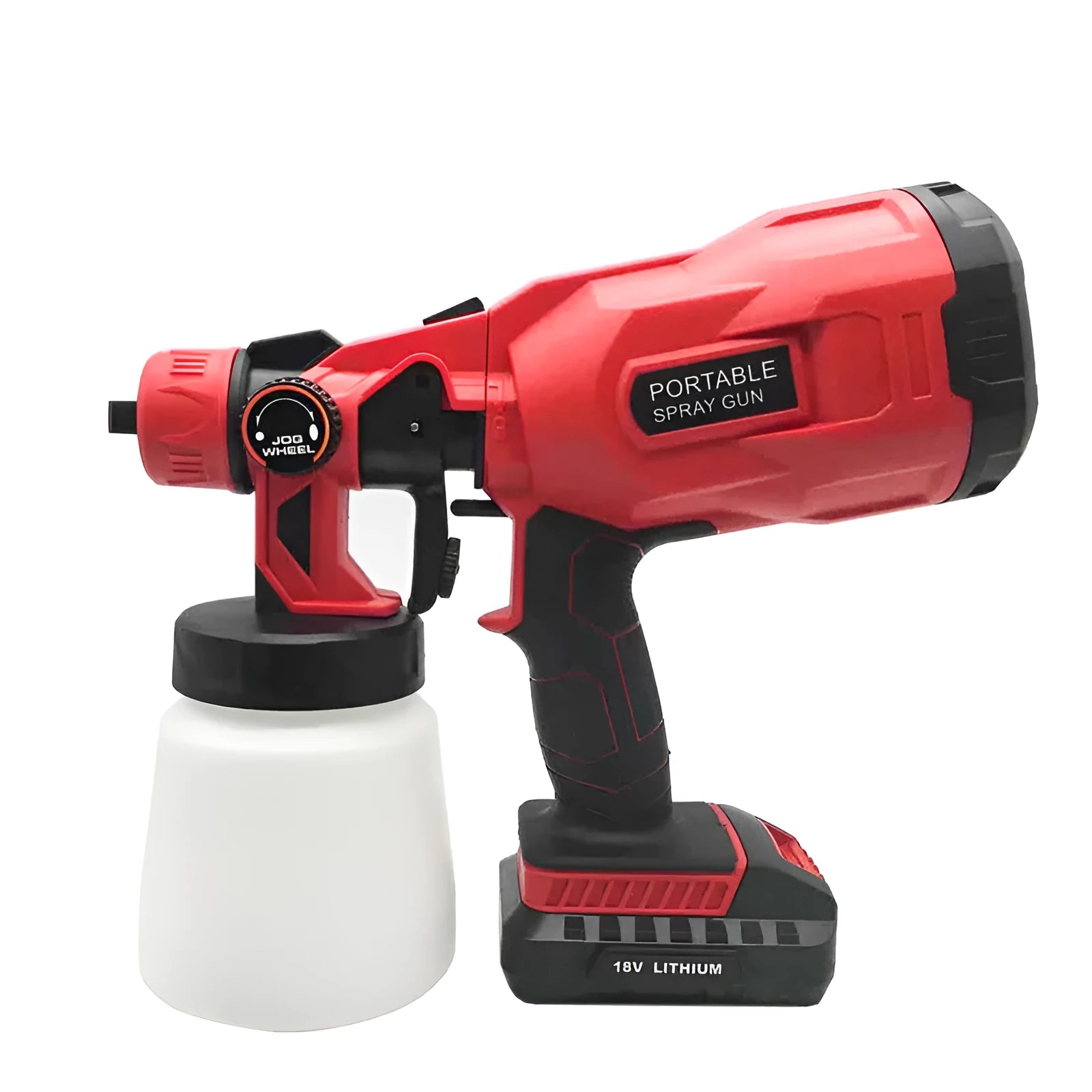 Blue cordless electric paint spray gun with 800ml container and trigger