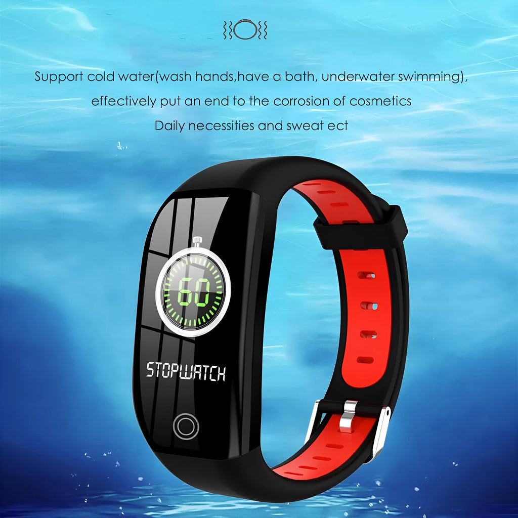 Color screen F21 smart bracelet with heart rate and sleep monitoring, black and gray colour