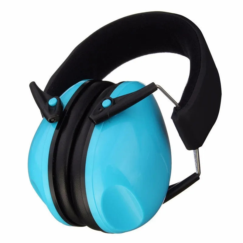 Blue children soundproof earmuffs made of ABS material with thick sponge padding