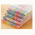 100-colour gel pen set showing assorted colours with watercolour and highlighter tip options