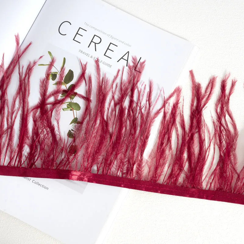 Decorative feather cloth strip DIY trim 10-15cm wide in multiple colours for clothing crafts