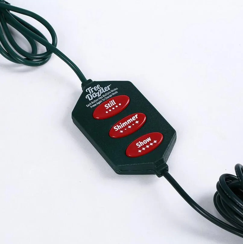 64 LED Christmas tree lights on 1.8 metre string with button control for dimming and colour change