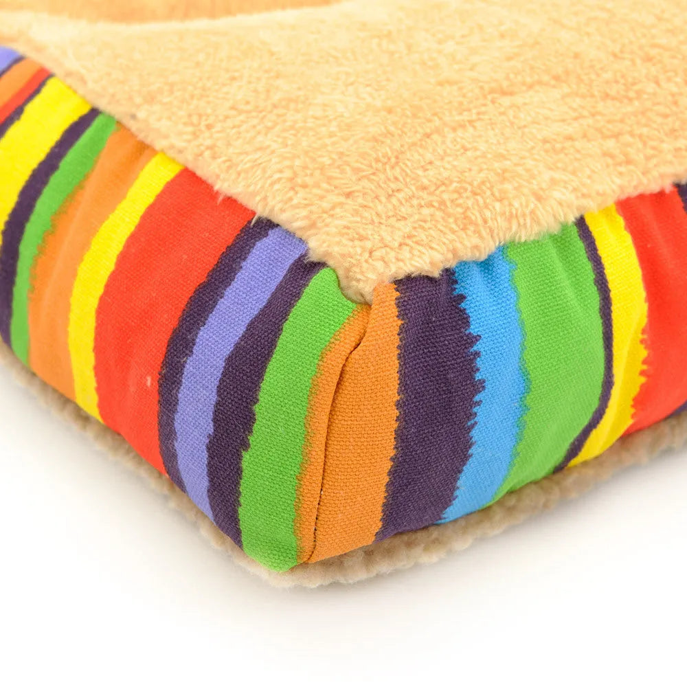 Brown dog mat mattress seat cushion 90 x 75 x 17cm with suede side