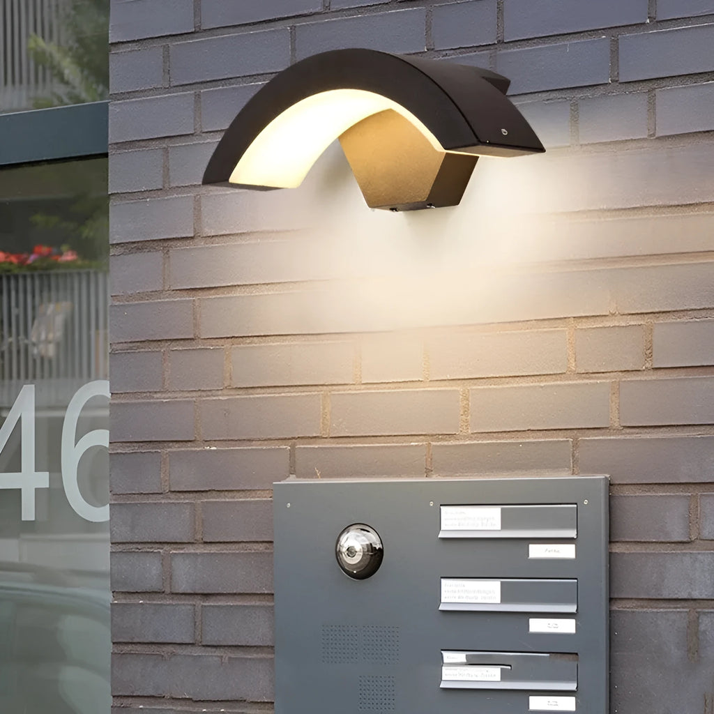 24W COB outdoor eaves wall lamp with aluminium shell and warm white light for villa entrance