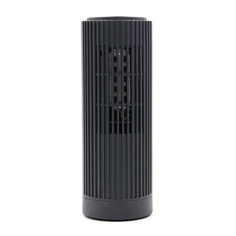 Black mini air purifier with negative ion and active oxygen function, 59x57x163 mm