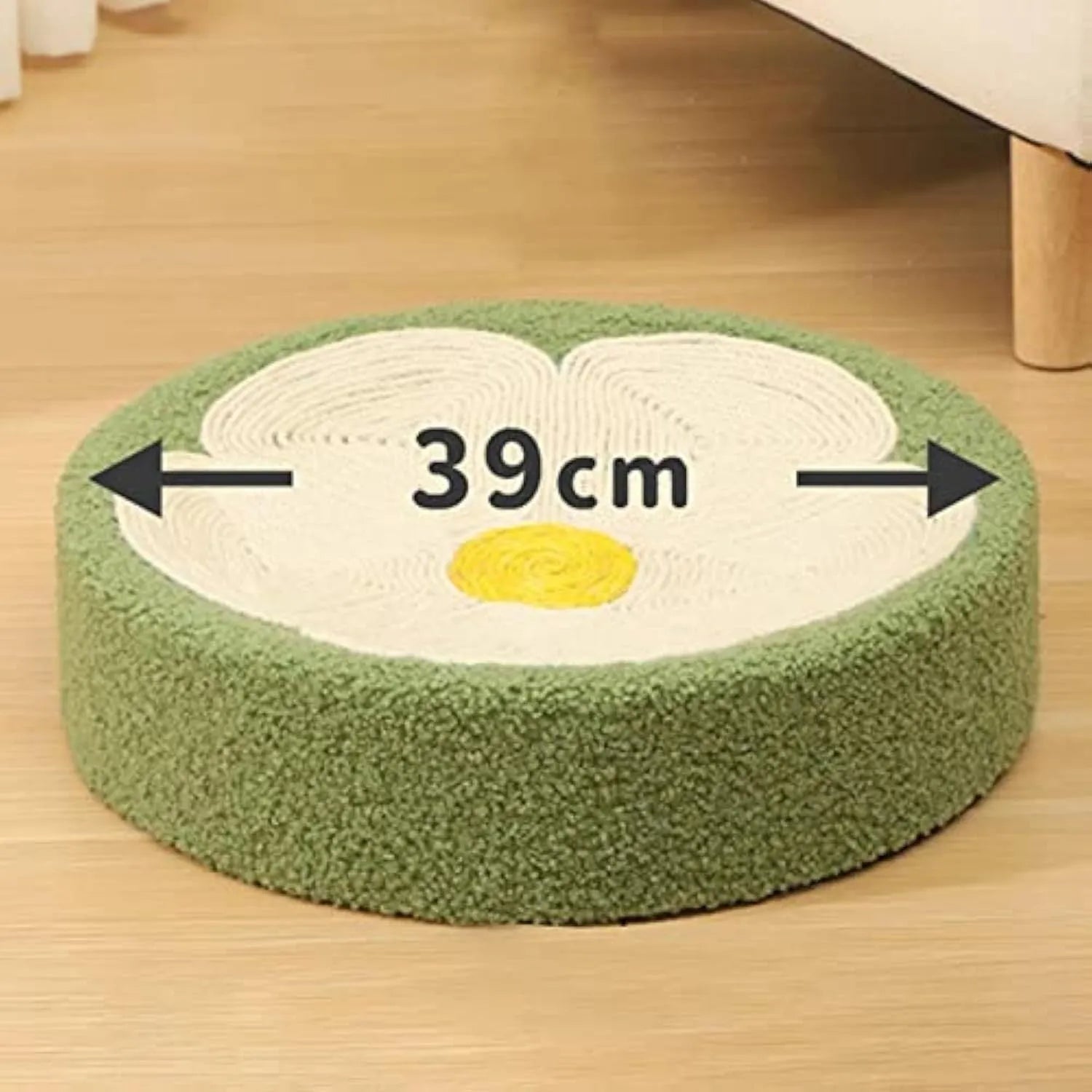 Green sisal cat scratcher bowl lounge bed with round deep design for scratching and sleeping