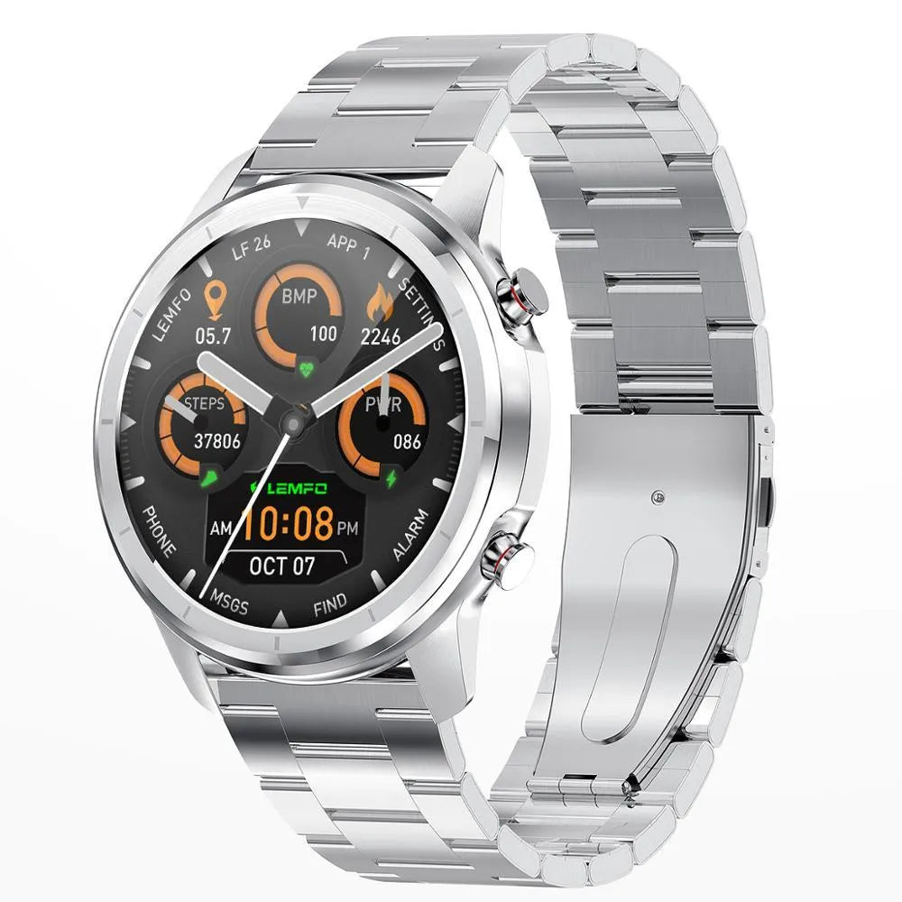 LEMFO LF26 smart bracelet with 1.3-inch screen showing touch and button controls