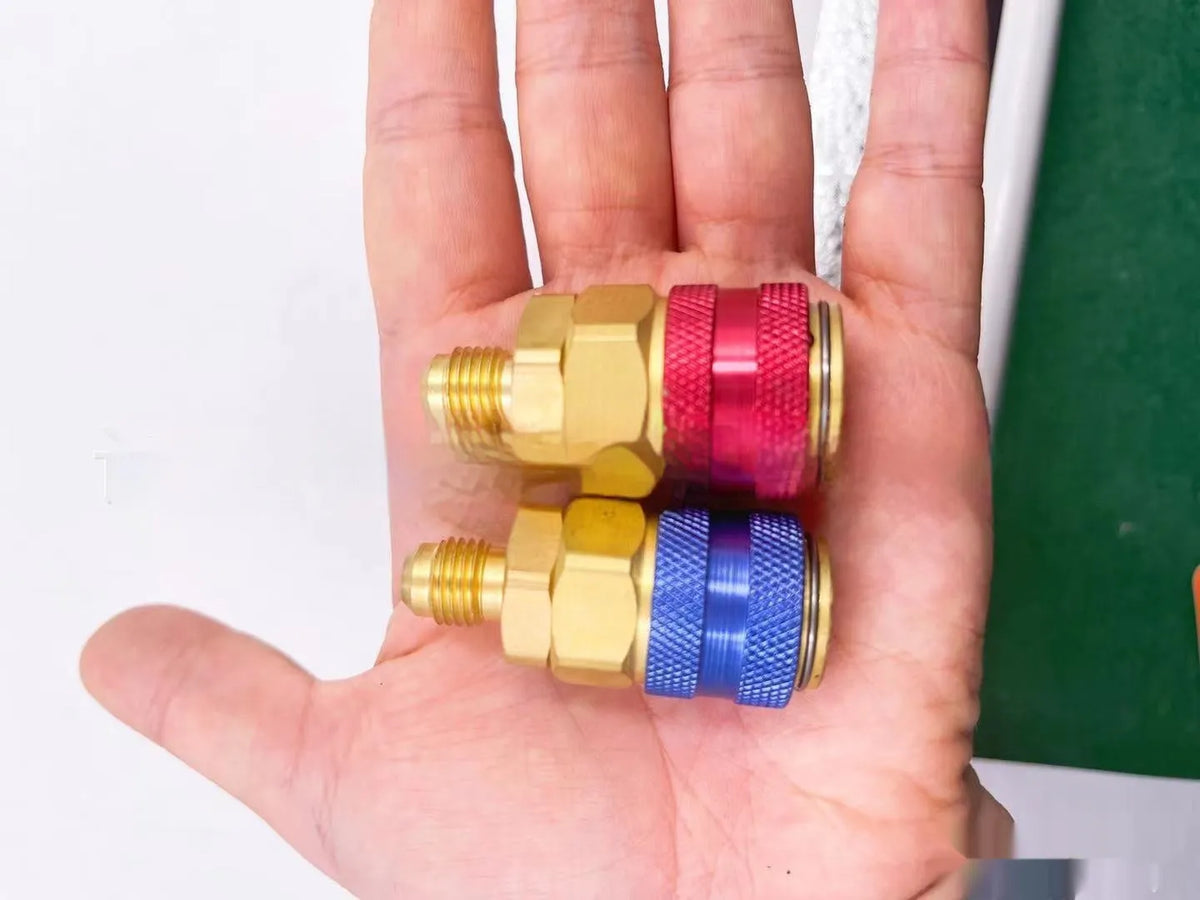 134 Quick Connector QC-12 Snow Plug Straight copper golden yellow 2-piece set for automotive pneumatic repair