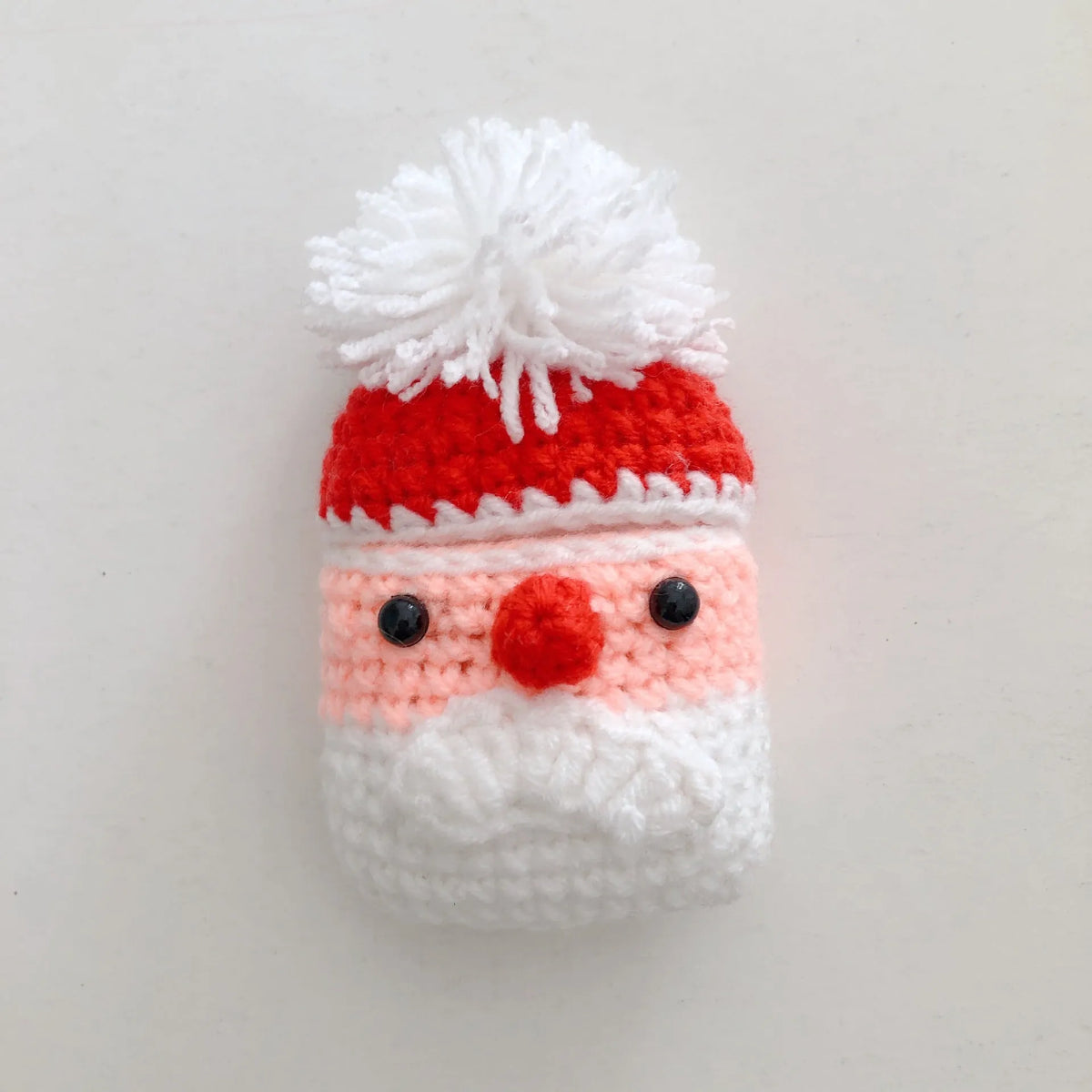 Plush knitted Santa Claus earphone case in photo colour for AirPods 1 and 2, wool cartoon back cover