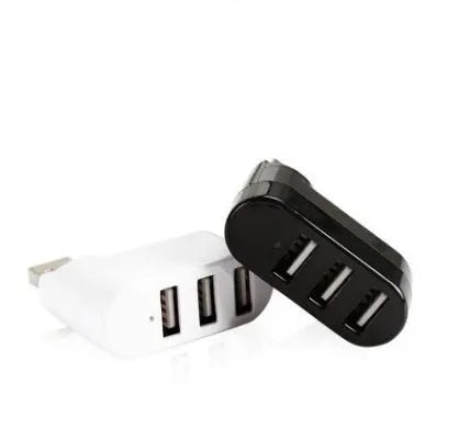 Black and white USB hub splitter with multiple USB 2.0 ports for computer expansion