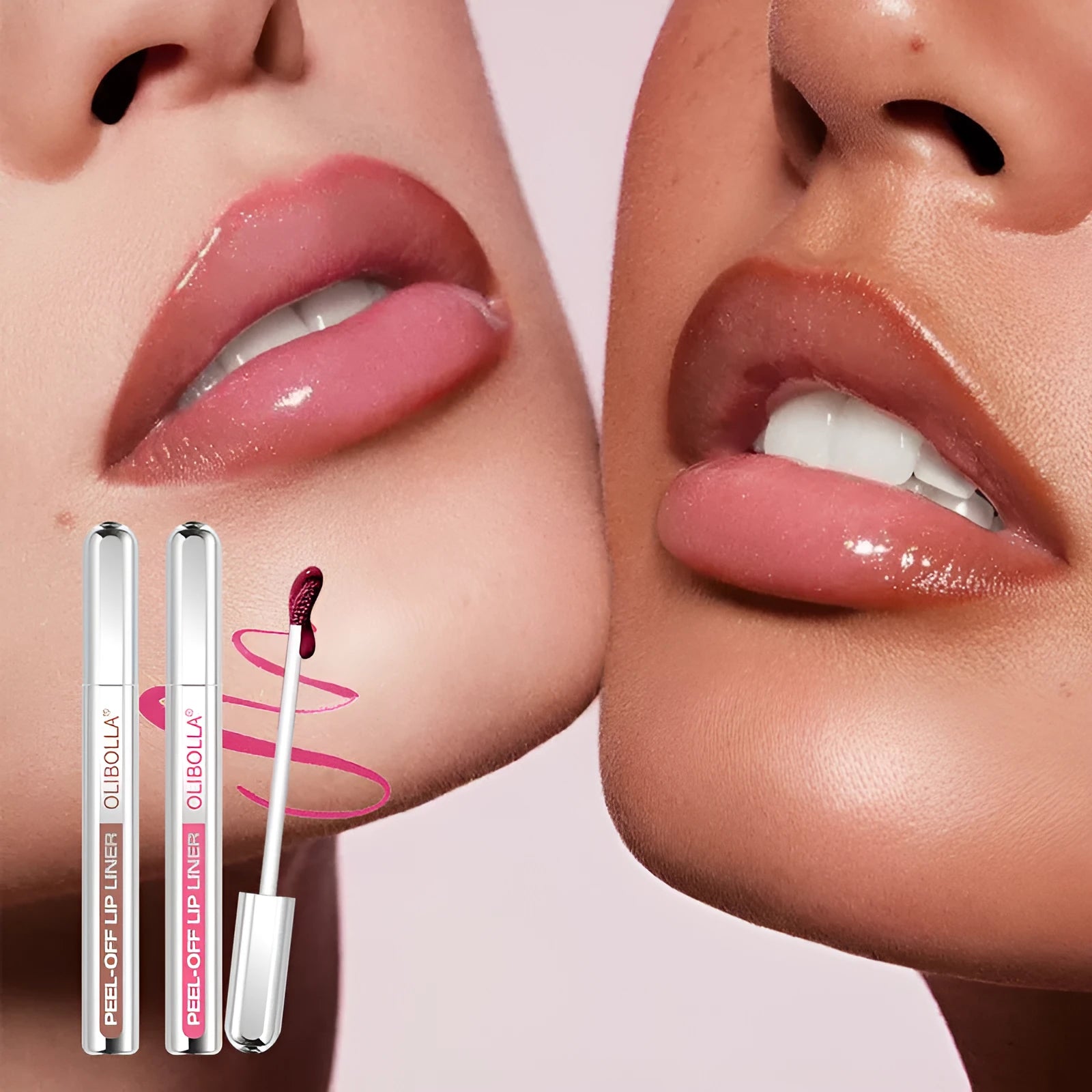 Matte waterproof dyed lip gloss in 3.5ml lip liner tube with five colour options 01 to 05
