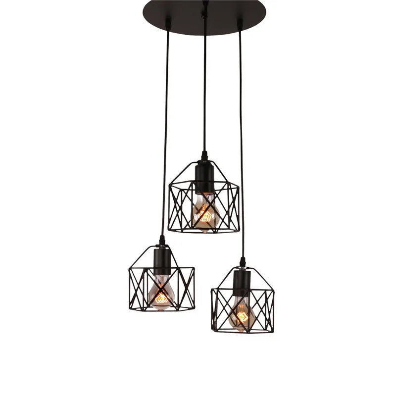 North European American country style decorative light with iron shade.
