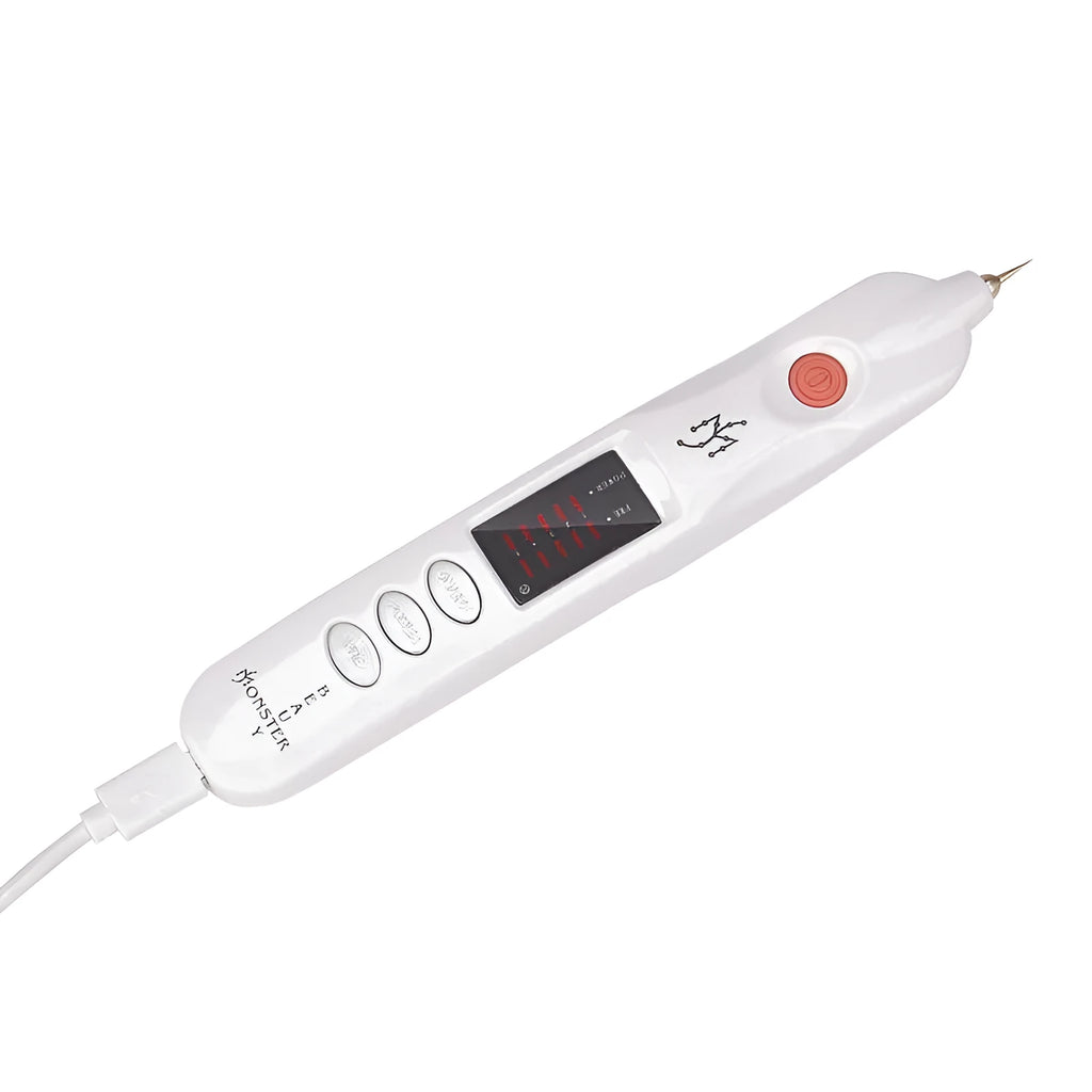 White multifunctional beauty instrument with ABS body, 5+ gears, and EU or US plug option.