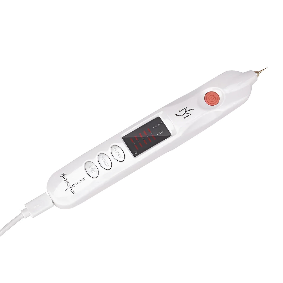 White multifunctional beauty instrument with ABS body, 5+ gears, and EU or US plug option.