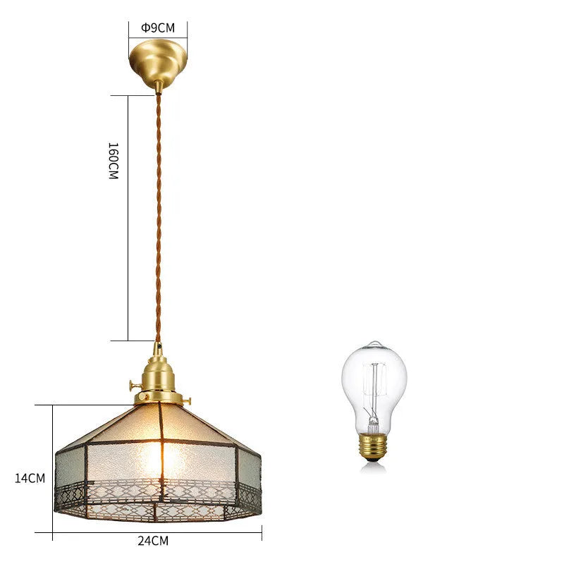 Japanese retro brass and glass chandelier with hand-blown shades and walnut ceiling plate