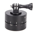 Lapse 360-degree auto rotate motorised camera tripod head on a tripod.