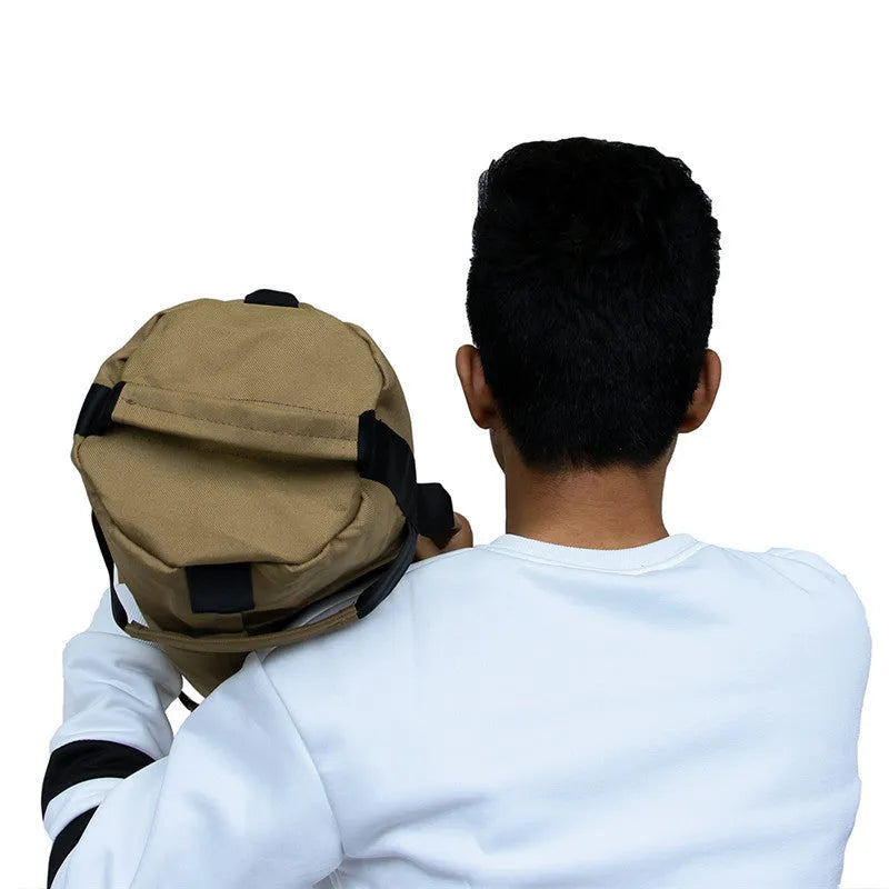 Weightlifting sandbag with six handles, 48cm diameter, black colour, made from 900D Oxford cloth