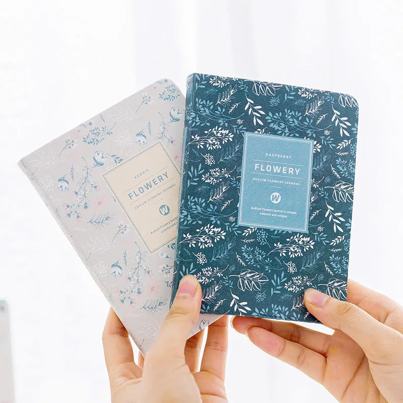 Paper pocket diary with high-grade artificial leather cover in pink, blue, gray, and green, 11cm by 14.5cm size