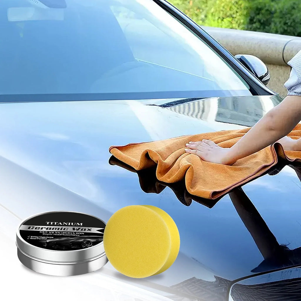 100g car protection wax paste with sponge applicator for automobile exterior paintwork