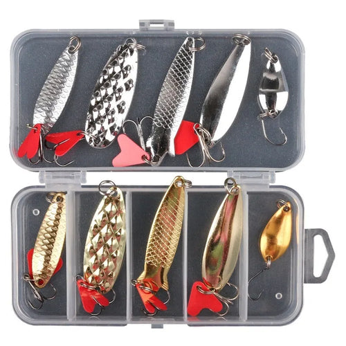 Pineapple-shaped fishing lure with gold and silver metal sequins in three package size options
