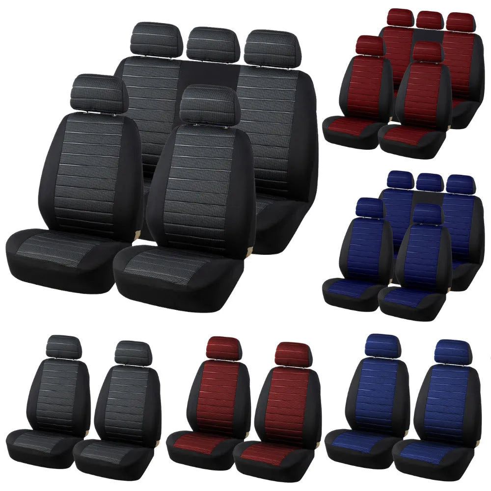 Four Seasons jacquard car seat cover in grey two colour, universal fit, lightweight 0.6 kg
