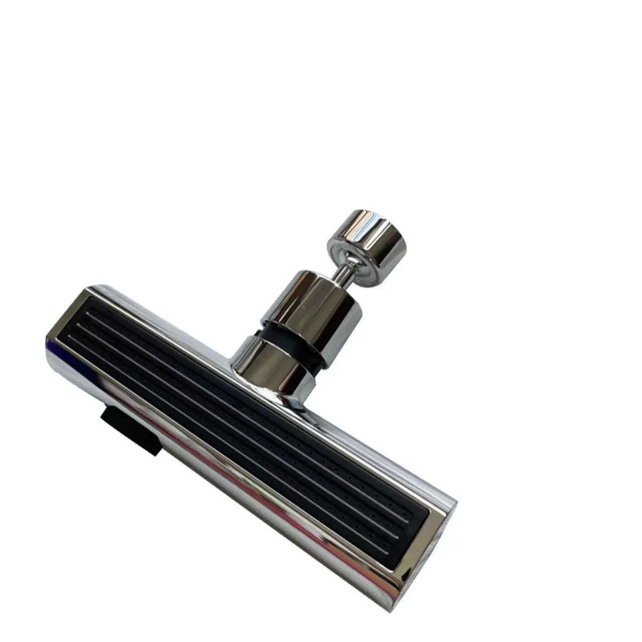 Kitchen faucet nozzle in black with waterfall bubbler mode and rotating head for universal fit