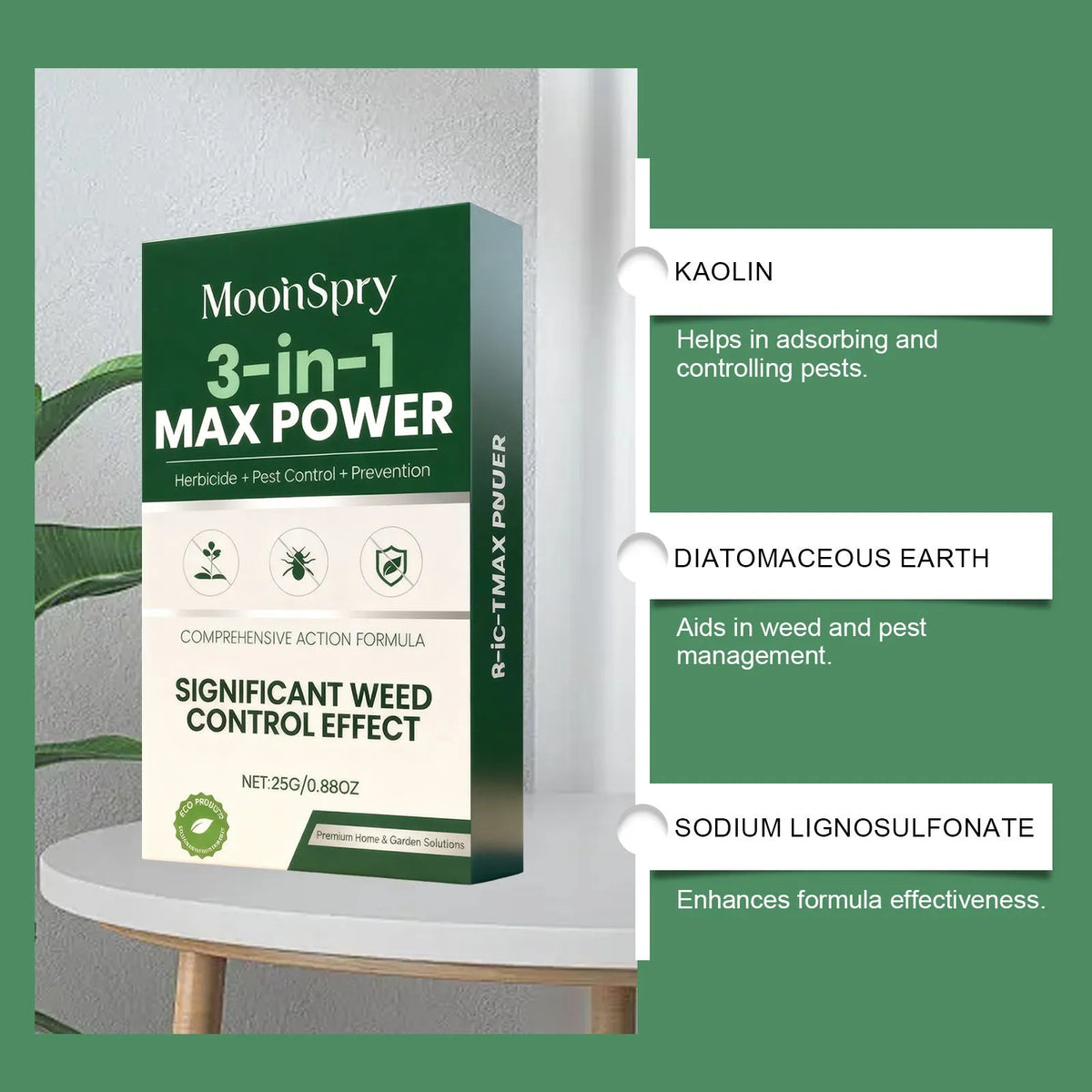 3-In-1 Max Power herbicide 25g granule pack for path, driveway and patio weed control