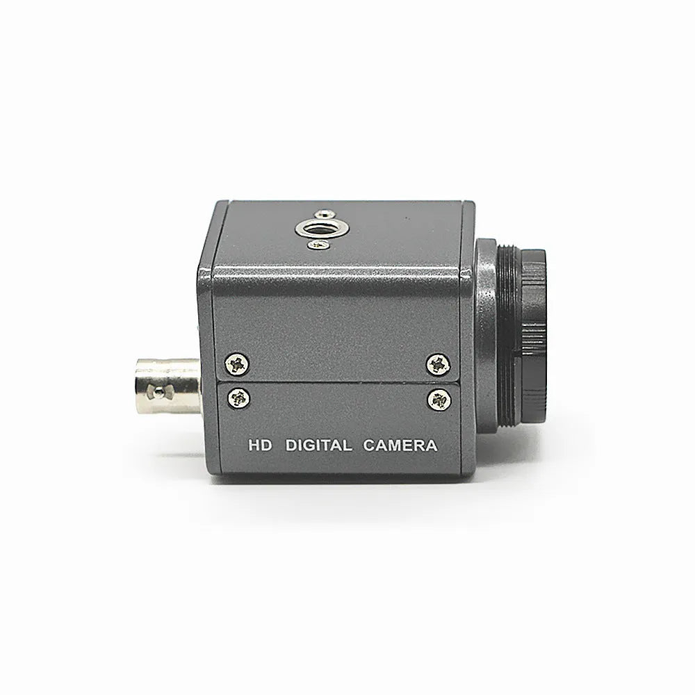 Hc-109 mini industrial metal camera for microscope use with gun-style body.