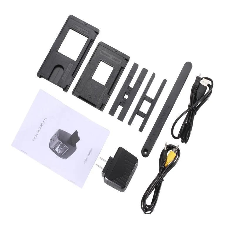 High resolution USB film negative and slide scanner with LCD screen on a desk