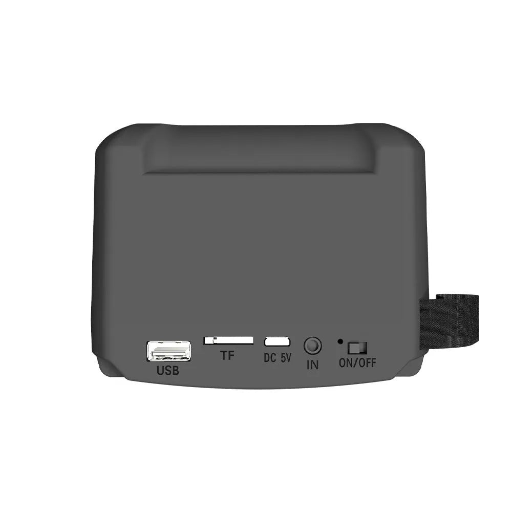 Portable Bluetooth speaker with compact design measuring 110x87x137mm for desktop outdoor home use