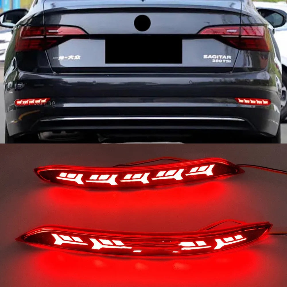 Volkswagen Sagitar rear bumper LED light with flowing water effect for 2019-2021 models.