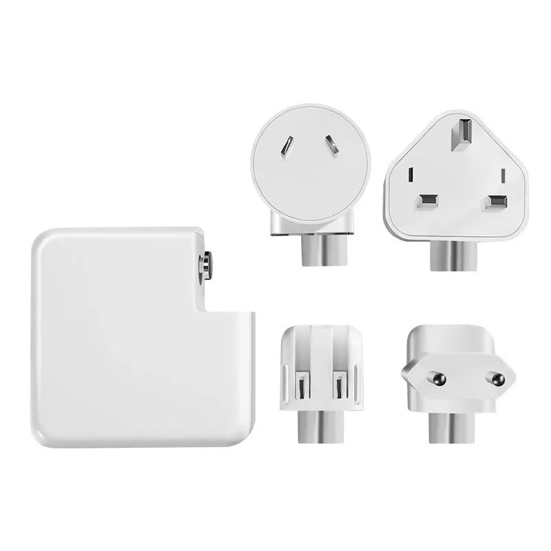 61W laptop power adapter charger with 2m C to C cable and multiple plug options