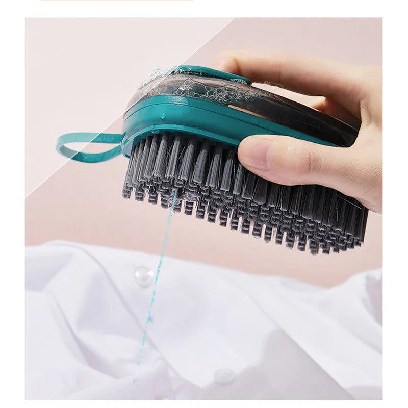 ABS automatic liquid cleaning brush with ergonomic handle for household shoe and laundry applications
