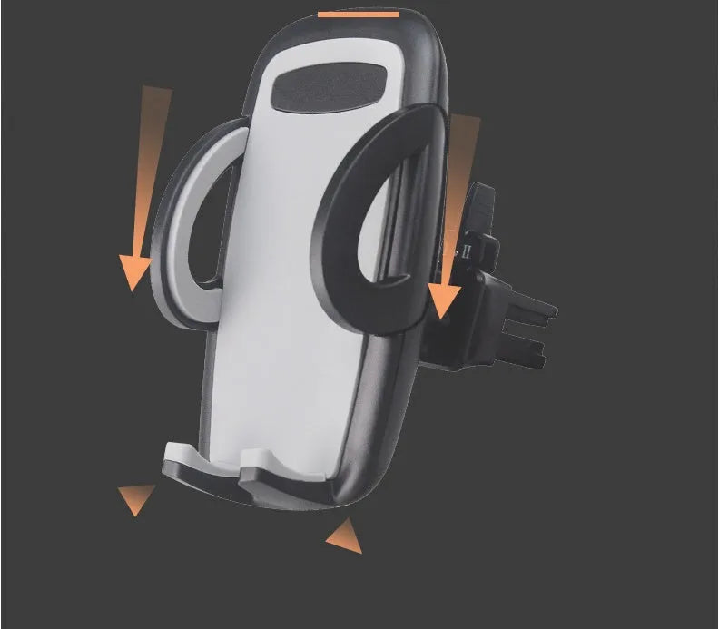 Universal mobile phone holder attached to car air conditioning outlet