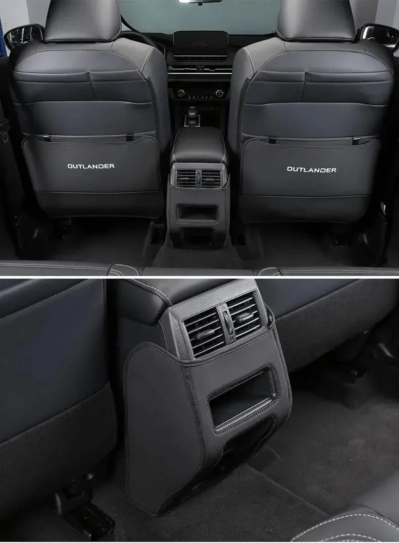 Outlander leather anti-kick pad set for seat armrests and centre console protection