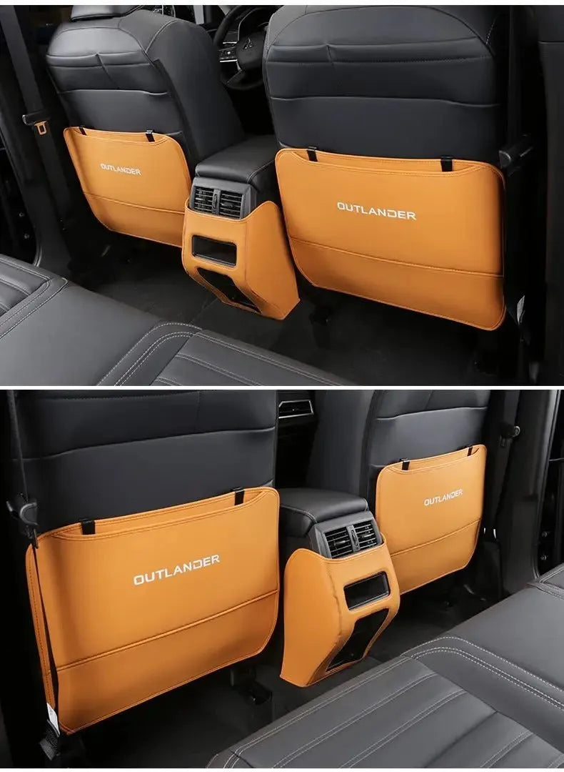 Outlander leather anti-kick pad set for seat armrests and centre console protection