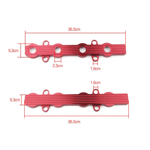 Aluminium alloy engine cover shown in red, blue, and silver colour options