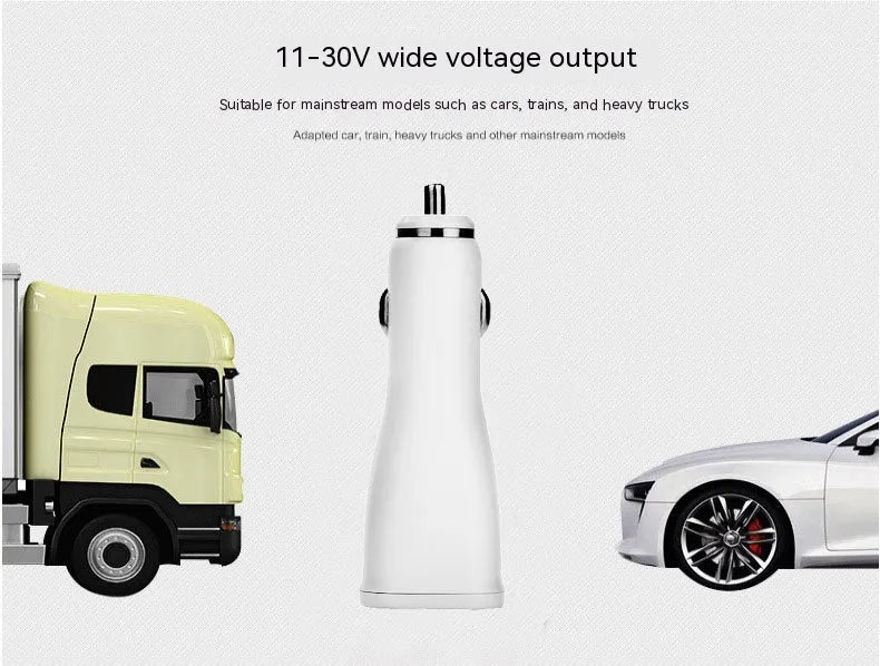 White QC2.0 single port USB car charger for vehicle smartphone charging