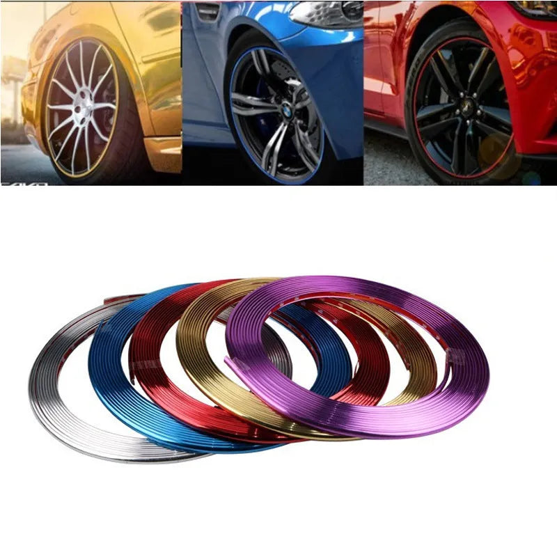 Electroplated purple PVC wheel hub trim circle guard for car wheel protection and decoration