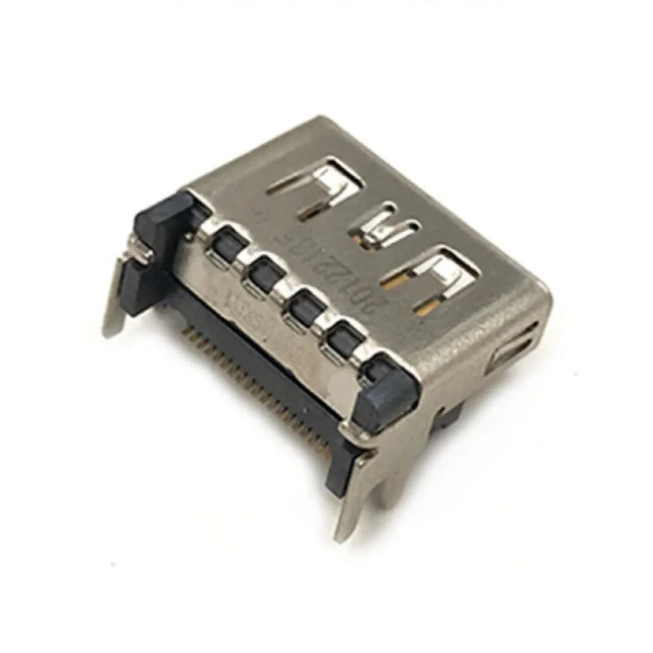 Silver metal HDMI host socket connector for panel mounting on gaming PC or AV equipment