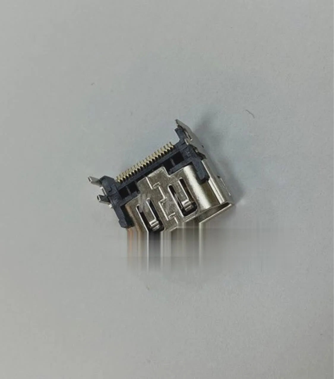 Silver metal HDMI host socket connector for panel mounting on gaming PC or AV equipment