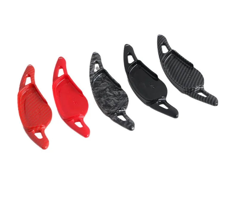 Carbon fibre pattern ABS plastic steering wheel shift paddle replacement for car interior modification.
