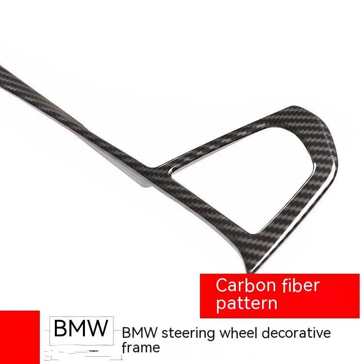 ABS carbon fibre pattern steering wheel button frame decoration for BMW vehicles