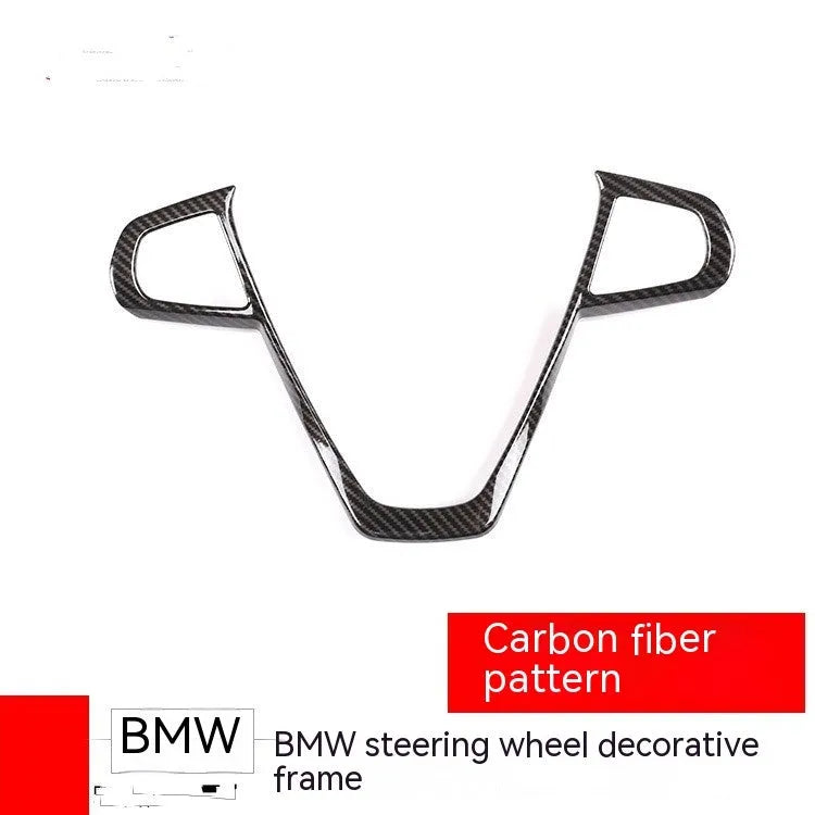 ABS carbon fibre pattern steering wheel button frame decoration for BMW vehicles