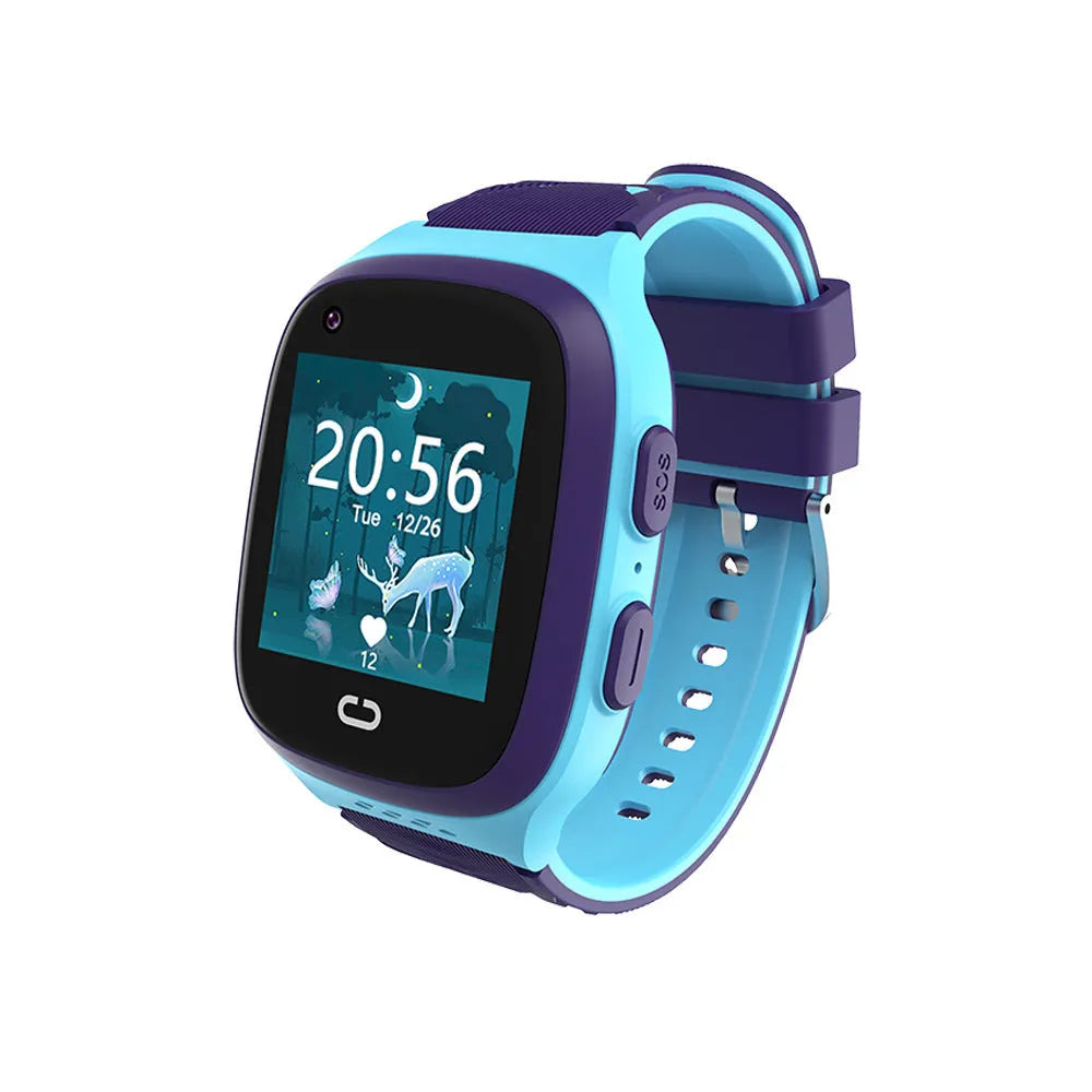 Children's GPS smart watch in black with video call and SOS on a 1.4-inch touch screen