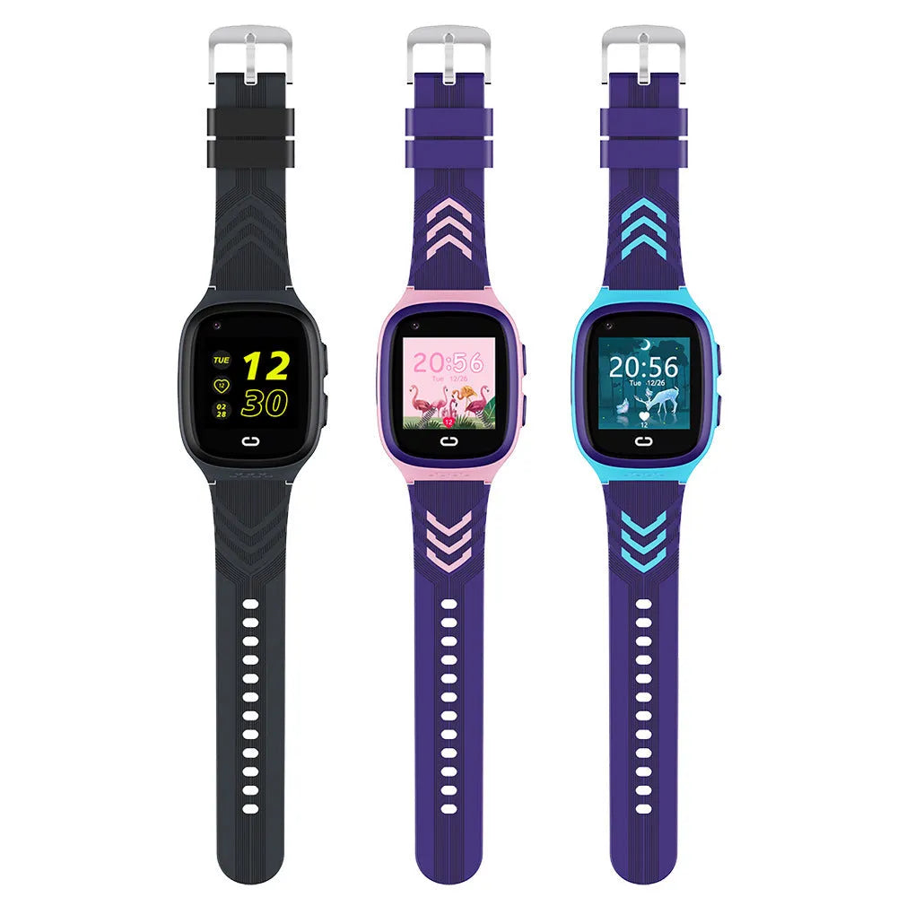 Children's GPS smart watch in black with video call and SOS on a 1.4-inch touch screen